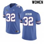 Women's Florida Gators #32 N'Jhari Jackson NCAA Nike Blue Authentic Stitched College Football Jersey IRD2462CR